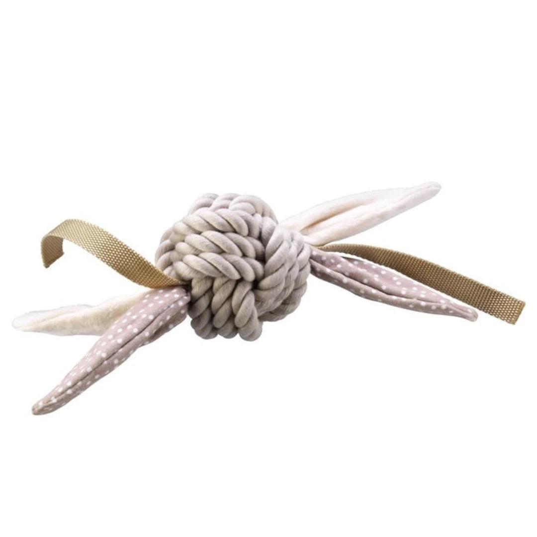 dog rope and material toy in beige stylish