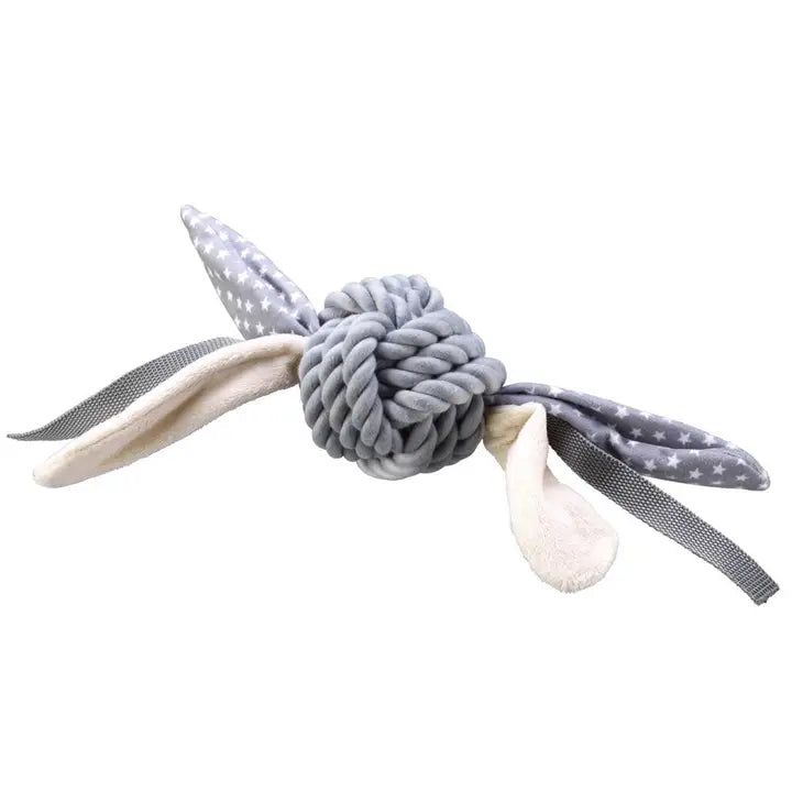 dog rope and material toy in grey stylish